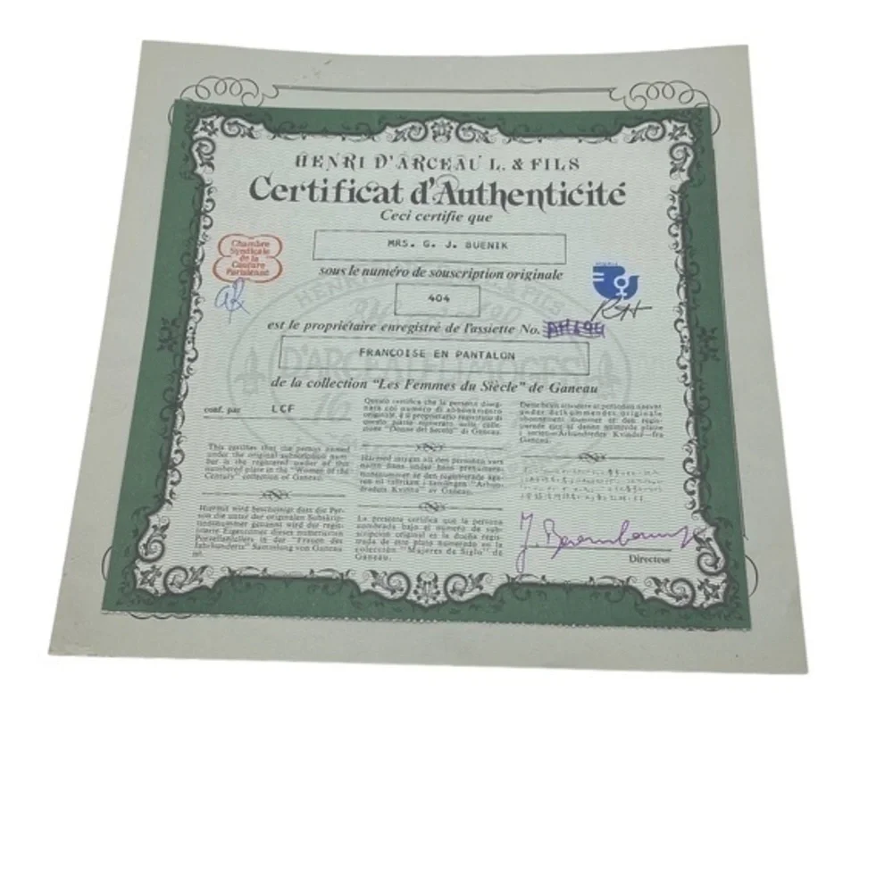 Vintage Limoges Françoise In Trouser The Independent Woman With Certificate 1960